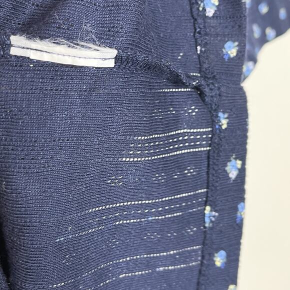 Gap Body Pointelle Knit Lace Trim Baby Tee Womens M Y2K Floral Dainty Coquette - Picture 4 of 5